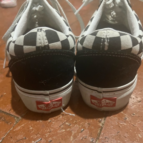 Vans Old Skool black & white checkered lace up sneakers size men’s 8 women’s 9.5 - Picture 7 of 8